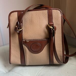 Vintage Dooney & Bourke Tan Leather Handbag with Pocket